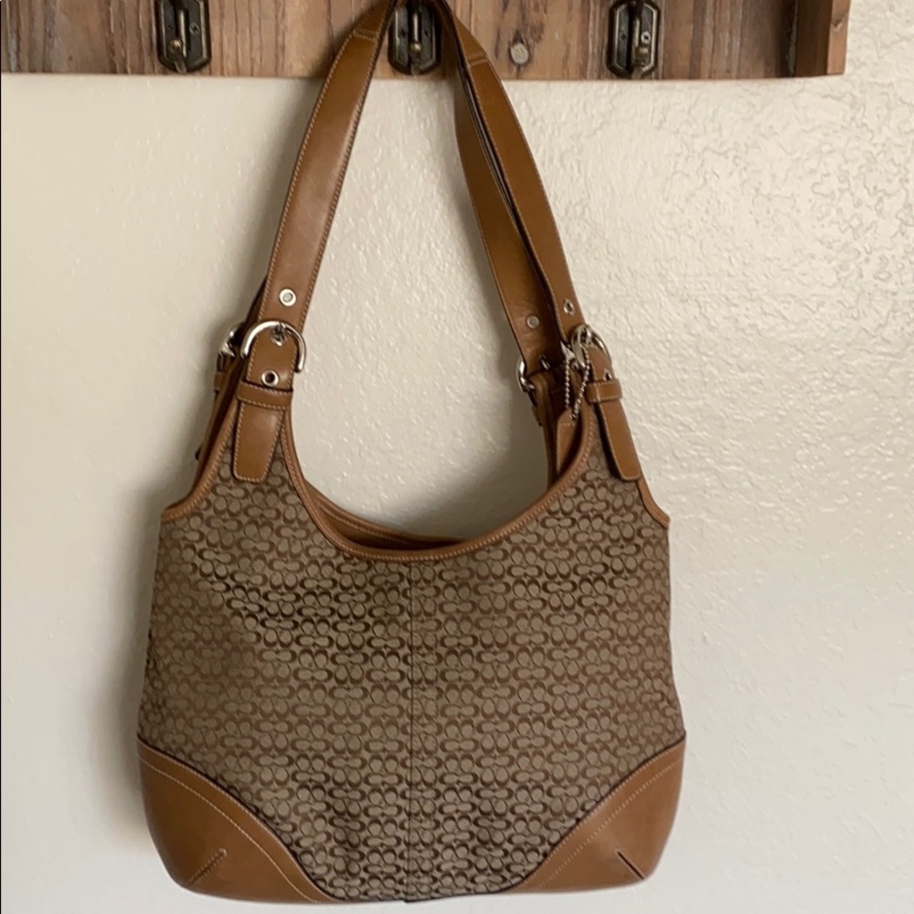 Coach vintage light brown signature handbag